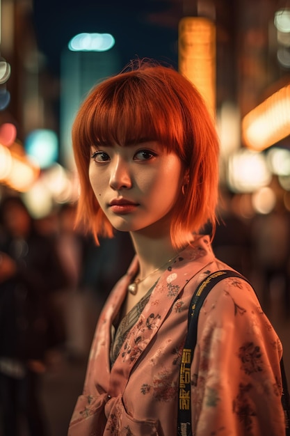 Portrait of an Asian woman in the city