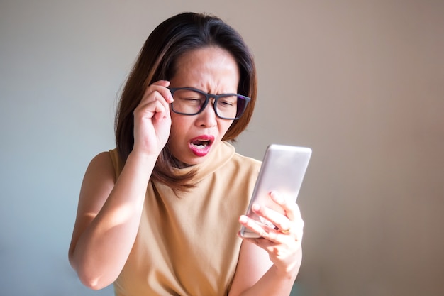 Portrait Asian woman in disappointed emotion