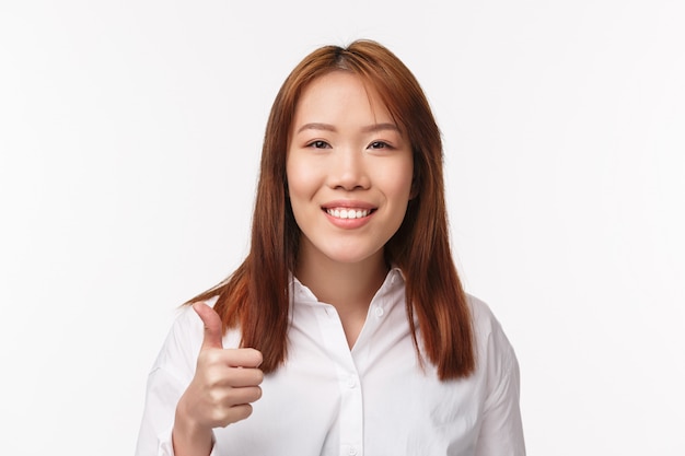 Portrait of asian woman in white shirt