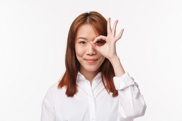 Portrait of asian woman in white shirt