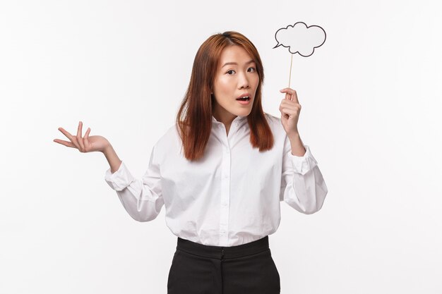 Portrait of asian woman in white shirt