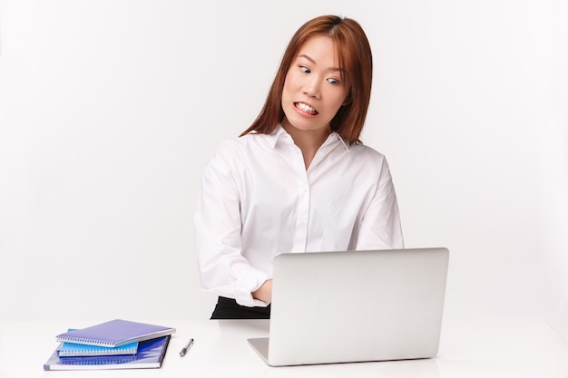 Portrait of asian woman in white shirt