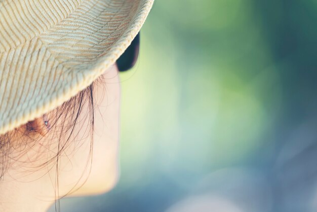 Portrait of a Asian woman with a natural background