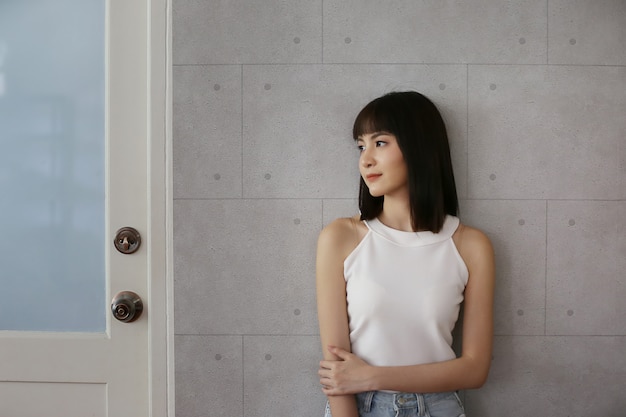 Portrait Of Asian young woman Smiling