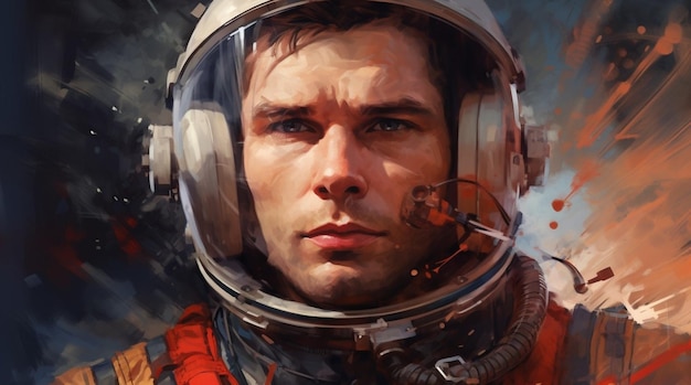 Portrait of an astronaut in space