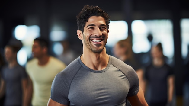 Portrait of athletic man in a gym