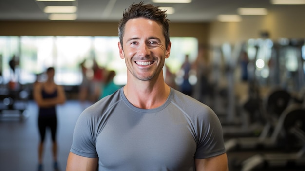 Portrait of athletic man in a gym