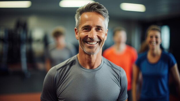 Portrait of athletic man in a gym