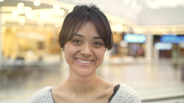 Portrait of attractive asian female with beautiful smile