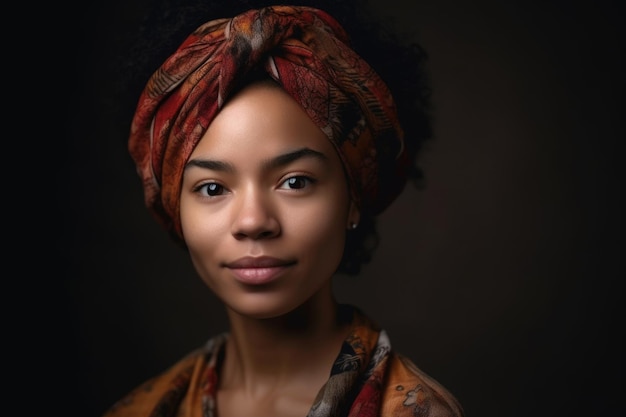 Portrait of an attractive ethnic woman created with generative ai
