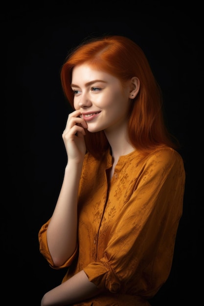 Portrait of an attractive young woman using a mobile phone against a studio background