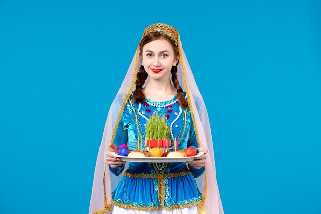 portrait of azeri woman in traditional dress