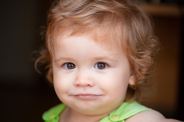 Portrait of baby Concept of kids face closeup Head shoot children portrait