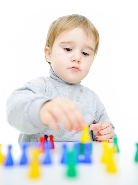   portrait of baby with toys 