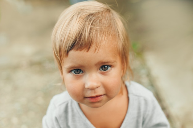 Portrait of babywith big eyes. Face of small child