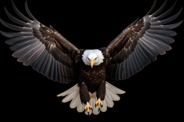 Portrait of a bald eagle wing spread