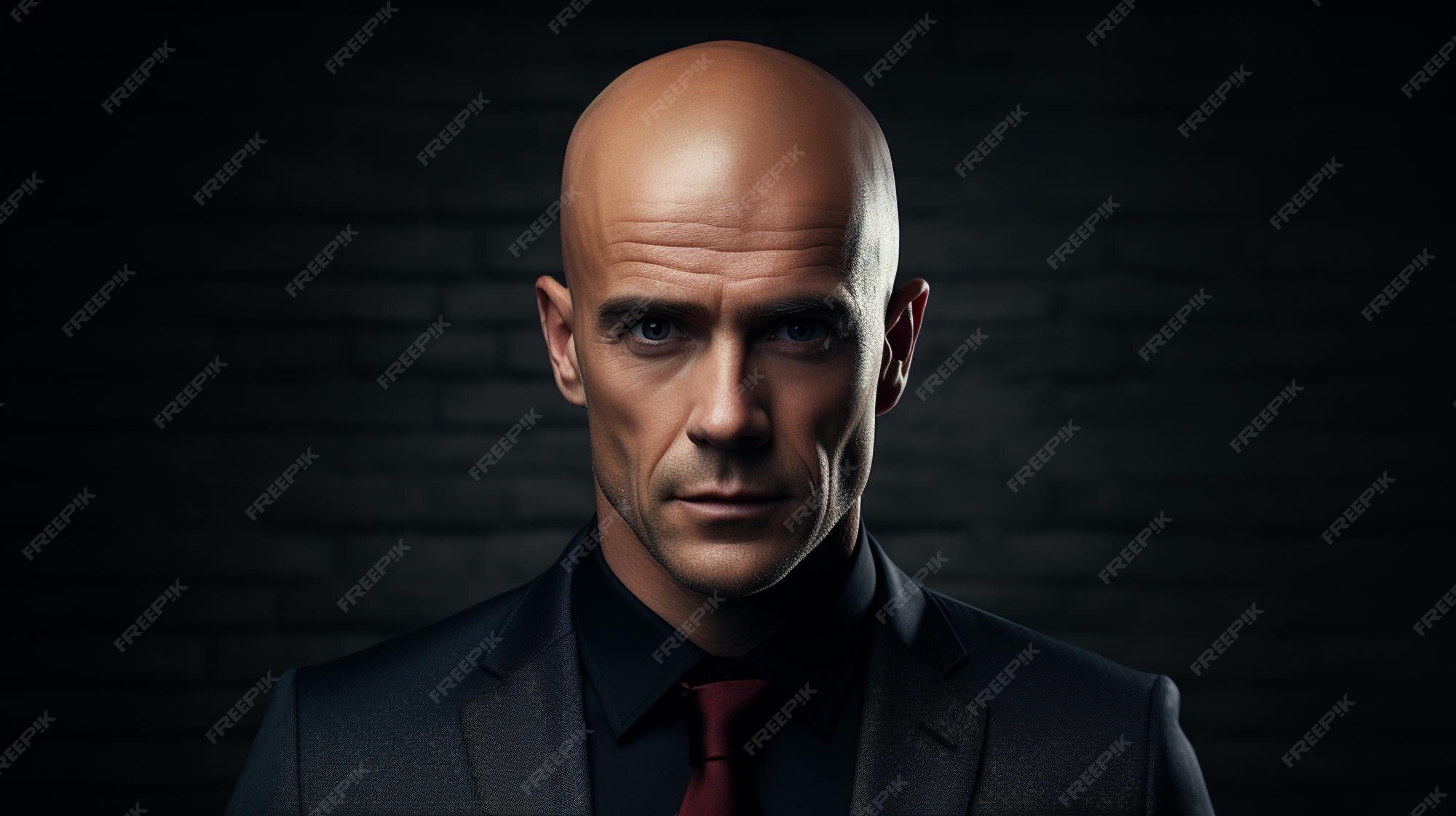 Premium AI Image Portrait Of A Bald Man Wearing A Short Jacket premium-ai-image-portrait-of-a-bald-man-wearing-a-short-jacket