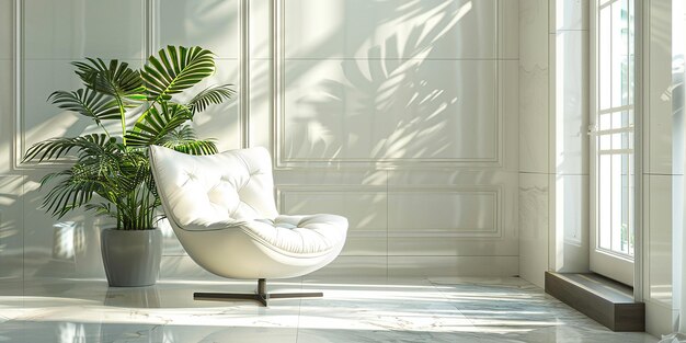 Photo portrait of ball chair in modern luxury room interior