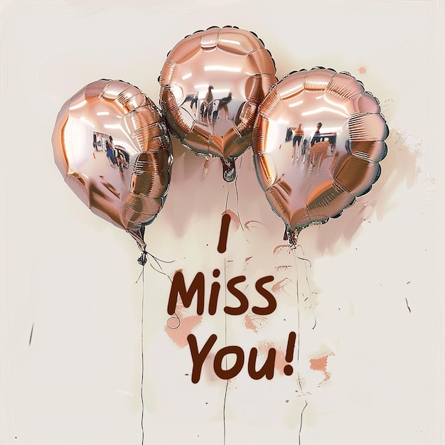 Photo portrait of balloon in text style i miss you