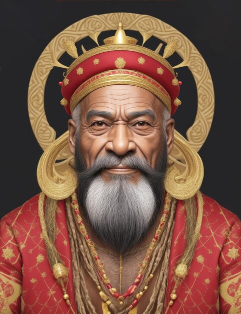 Photo portrait of baltasar elderly black king from the hispanic christmas tradition of the three wise men