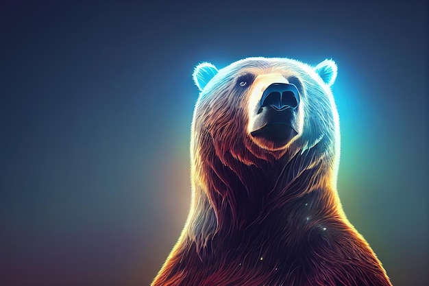 곰의 초상화 곰 그림 디지털 아트 스타일 그림 그림