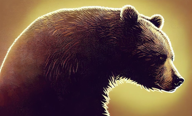 Portrait of a bear bear illustration digital art style\
illustration painting