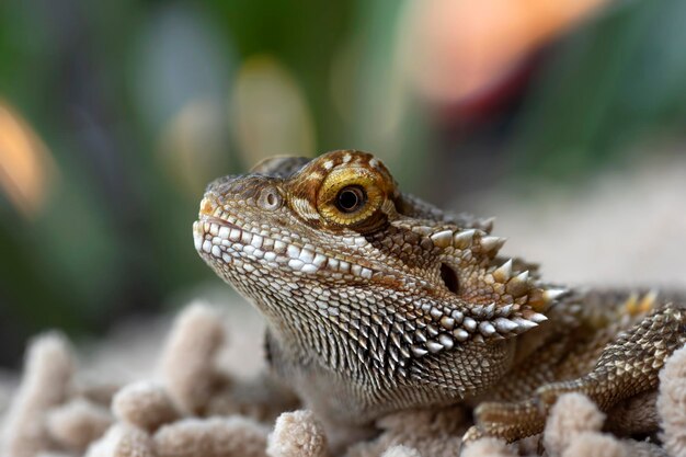 Foto ritratto di un drago barbuto