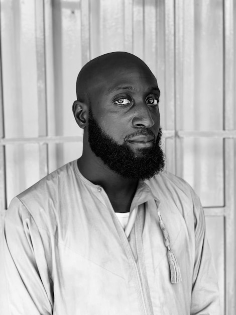 portrait of bearded man standing