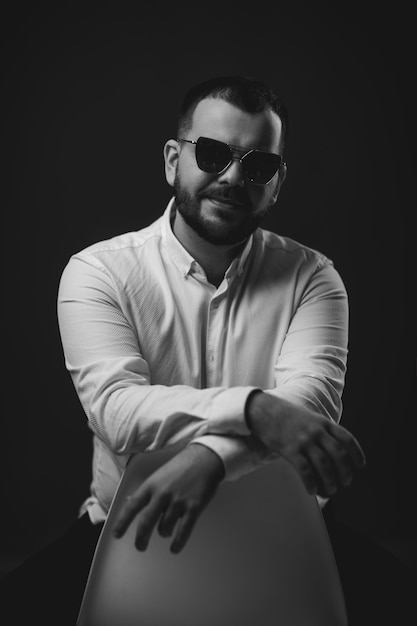 Portrait of bearded man in sunglasses