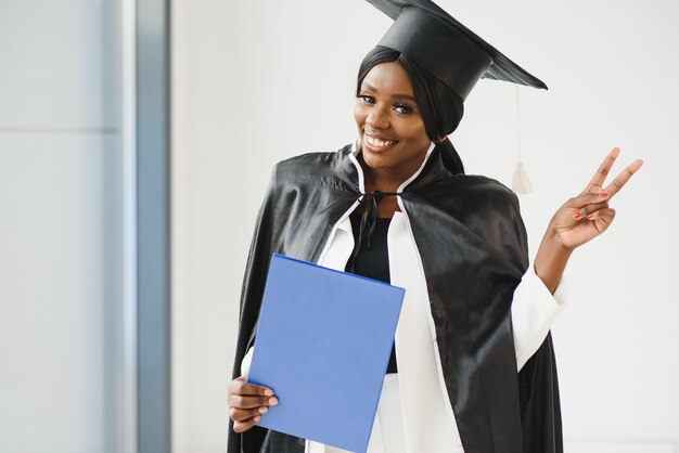 Portrait of Beautiful African-American graduate