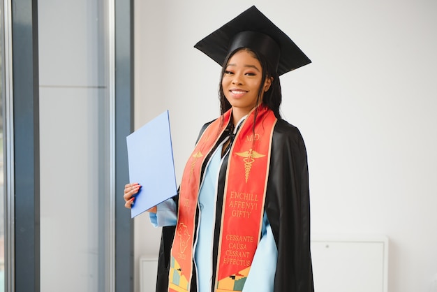 Portrait of Beautiful African-American graduate