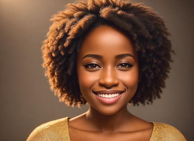Портрет красивой афроамериканки Генеративный ИИ