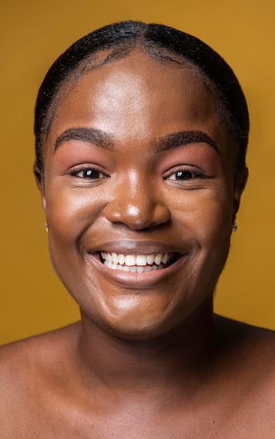 Portrait of beautiful african woman smiling