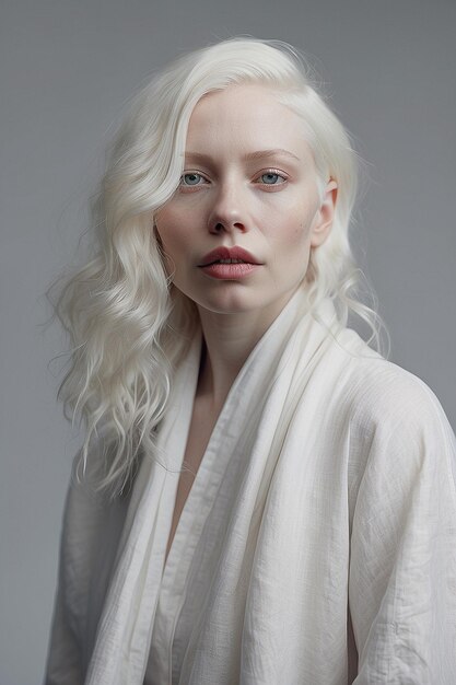 portrait of beautiful albino woman