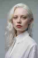 Photo portrait of beautiful albino woman