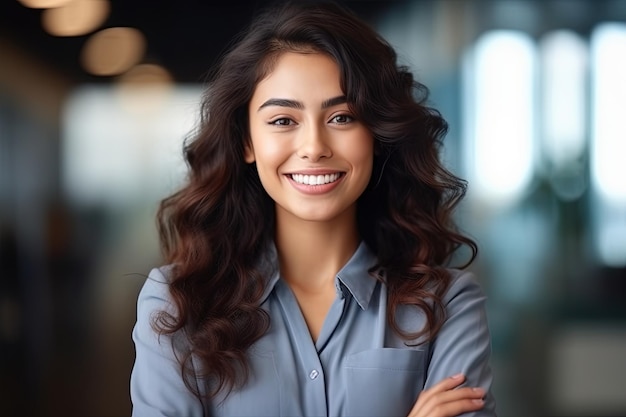 Portrait of a beautiful Asian businesswoman smiling at the camera