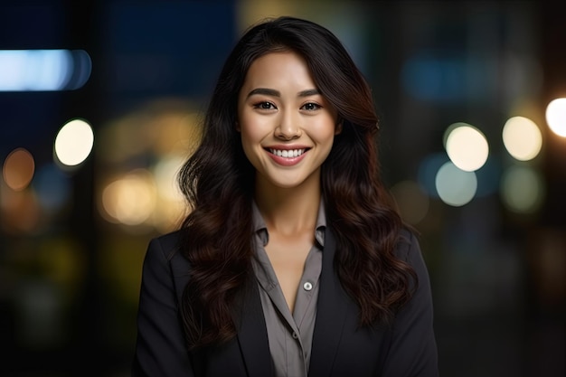 Portrait of a beautiful Asian businesswoman smiling at the camera