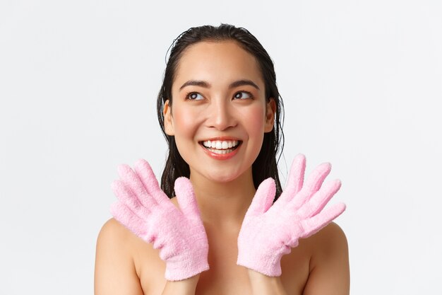 Portrait of beautiful Asian girl posing