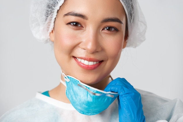Portrait of a beautiful Asian nurse posing
