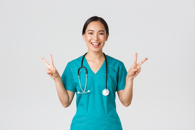 Portrait of a beautiful Asian nurse posing