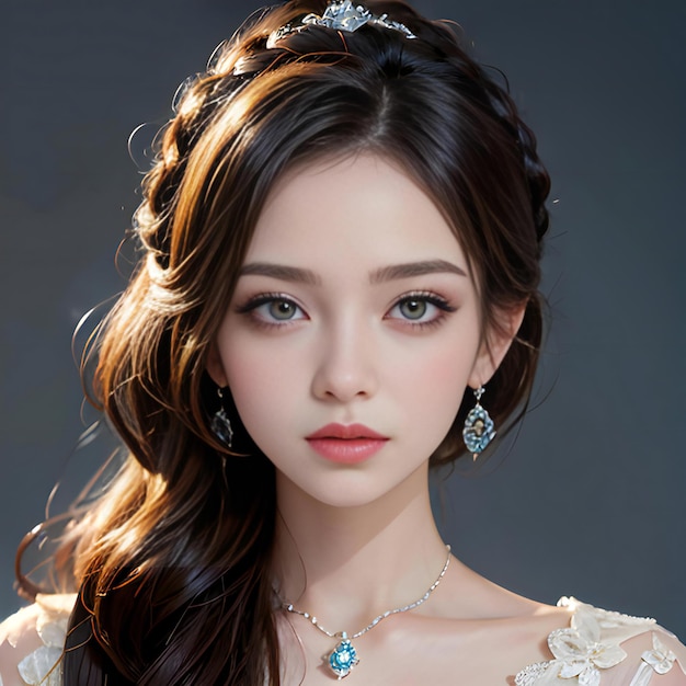 Portrait of beautiful asian woman with makeup and hairstyle