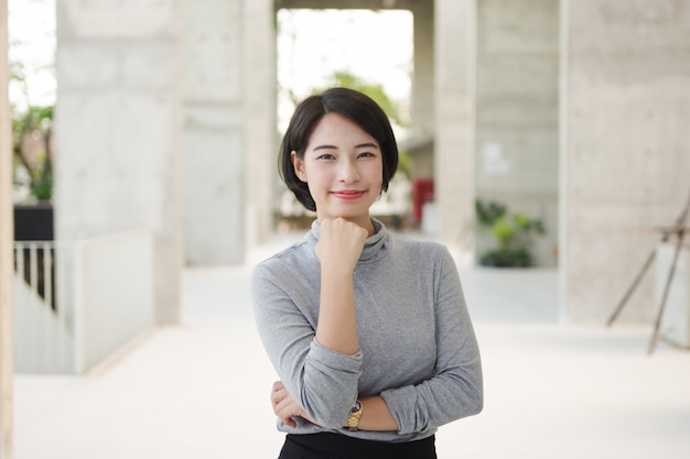 Portrait of Beautiful Asian woman in young business woman look