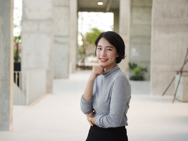 Portrait of Beautiful Asian woman in young business woman look