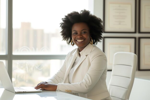 Portrait of a beautiful black business woman in the office