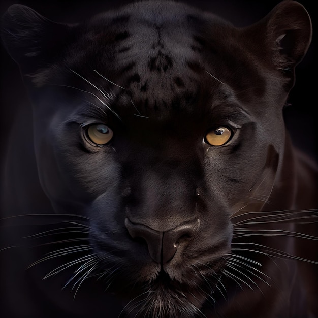 Portrait of a beautiful black panther Portrait of a black jaguar Beautiful black cat