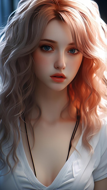美しい金髪の女性の肖像画