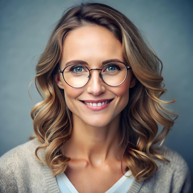 Photo portrait of a beautiful blueeyed woman