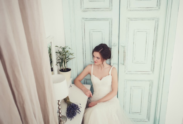 Portrait of a beautiful bride in a wedding dress