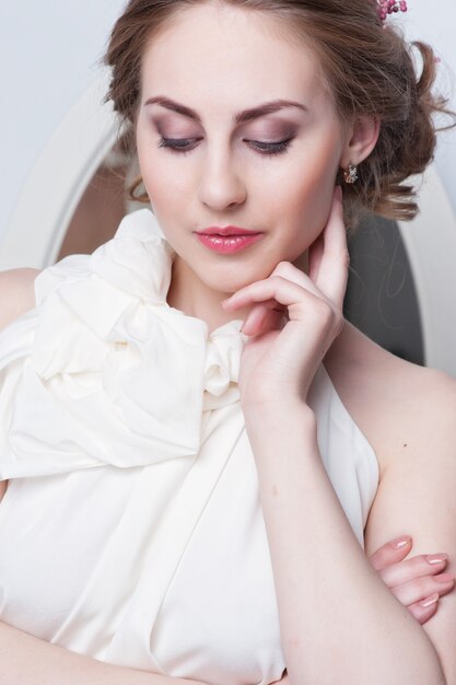 Photo portrait of beautiful bride.