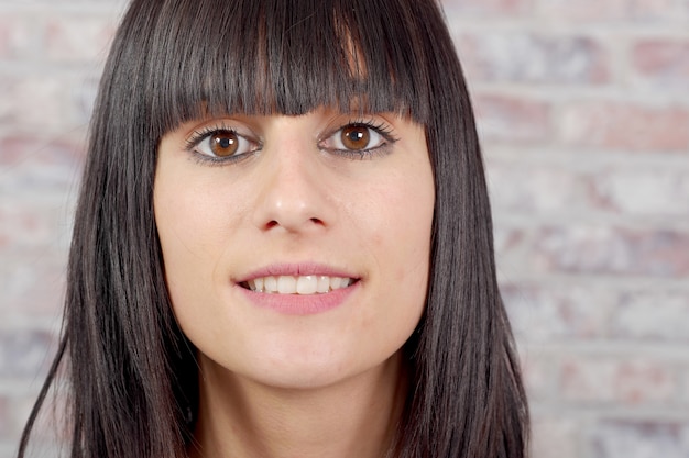 Portrait of beautiful brunette girl